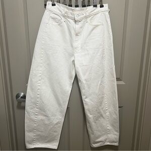 MOTHER White Cropped Ankle Jeans
